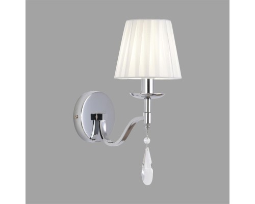 8316/1W CLASSI хром/белый, металл/хрусталь/текстиль Бра E14 1*40W 220V MAGDA