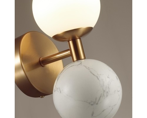 4359/6WL MIDCENT ODL25 Настенный светильник под латунь/металл/стекло/белый мрамор IP20 LED 1*6W 3000K 220V LOLLA