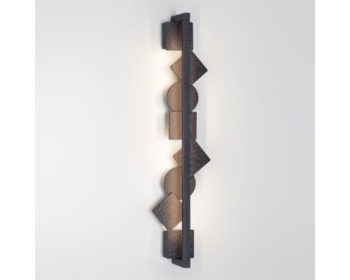 6692/12WL HIGHTECH ODL_EX25 000 Настенный светильник черный/фактура crack ice/металл/акрил поворотный на 360° IP20 LED 12W 3000K 220V GEOS