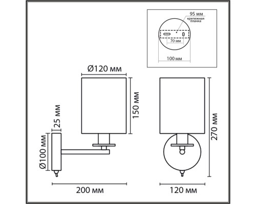8412/1W NEOCLASSI LN27 153 латунь/белый,  металл/текстиль Бра Е14 40W 220V ECLATE