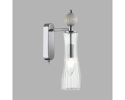 8269/1W NEOCLASSI хром/серый/прозрачный, металл/керамика/стекло Бра Е14 1*40W 220V EMILY