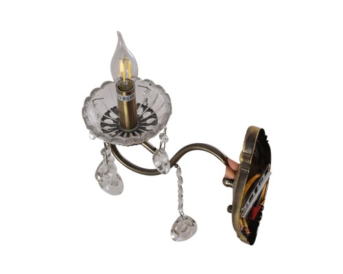 8346/1W CLASSI бронза/прозрачный, металл/хрусталь Бра E14 1*40W 220V LUINA