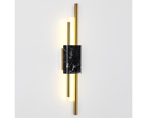 4361/10WL MIDCENT ODL23 174 черный мрамор/золотистый металл Настенный св-к IP20 LED 10W 3000K 625Лм MARMI