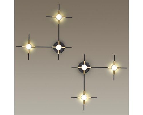 3906/9WL L-VISION ODL21 045 черн/золот/металл Настен. cветильник IP20 LED 9WL 720Лм 4000К COSTELLA