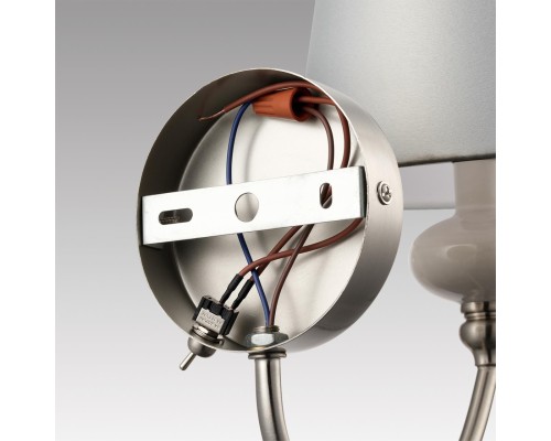 8283/1W CLASSI LN26 051 никель/белый, металл/керамика/текстиль Бра Е14 1*40W 220V KENTUKI