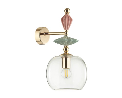 4855/1WB CLASSIC ODL_EX21 золото/раноцветн./керамика/стекло Бра E14 1*40W BIZET