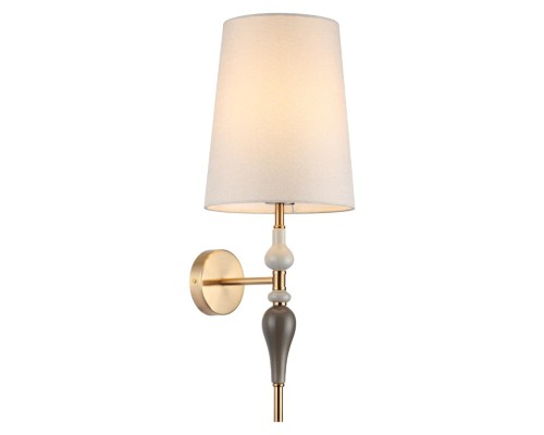 5040/1W CLASSIC ODL24 305 античн.бронза/беж.абажур/металл/керамика Бра E27 1*60W HOMI