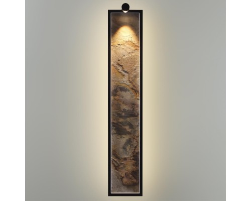 5078/35WL L-VISION ODL24 черн./серо-беж./металл/натур.камень/акрил Настен.светильн. со спотом LED 35W 3000K STOFLAKE