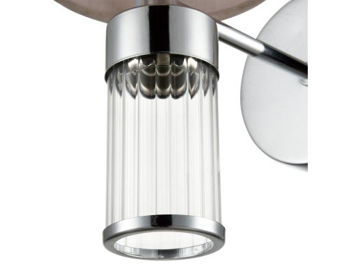 6585/1W MODERNI LN24 хром/бежевый, металл/текстиль, стекло Бра E14 1*40W 220V ARNIKA