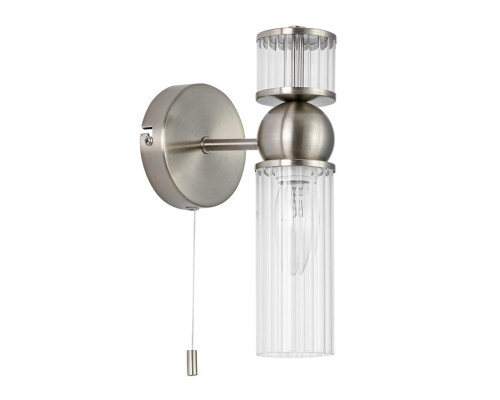 8277/1W MODERNI LN26 163 сатин никель/прозрачный, металл/стекло Бра Е14 1*40W 220V DENVER