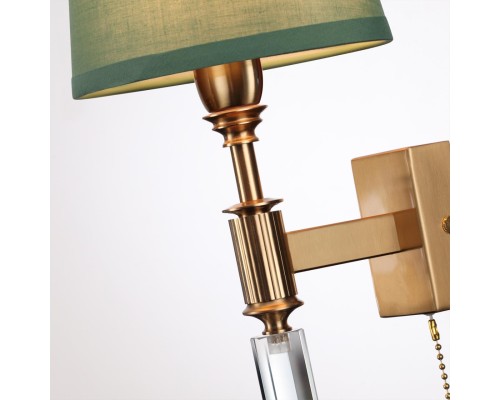 4887/1W MODERN ODL_EX22 53 бронзовый/зеленый/абажур ткань Бра с выкл. E14 1*40W LONDON