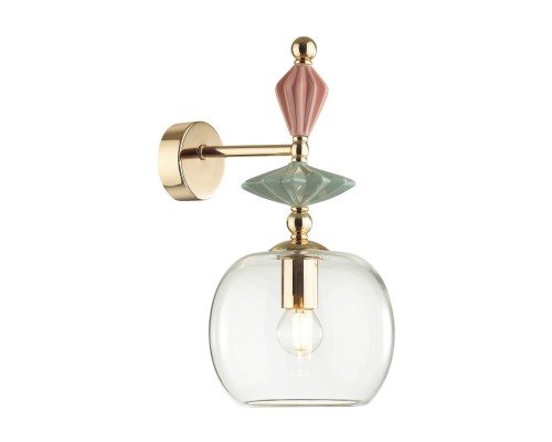 4855/1WB CLASSIC ODL_EX21 золото/раноцветн./керамика/стекло Бра E14 1*40W BIZET