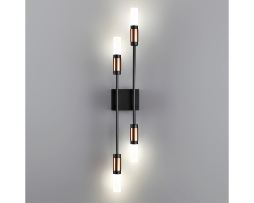 5009/10WL L-VISION ODL24 421 матовый черный/ант.бронза/белый/металл/стекло Бра LED 10W 4000K 540лм CANDEL