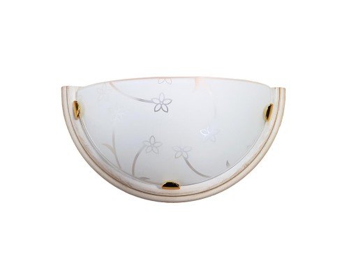 0107 GL-WOOD SN Бра стекло/белое/кремовый E27 1*100Вт 360х180 LUARO WOOD