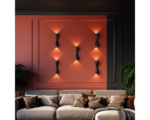 4291/10WL HIGHTECH ODL22 159 черный/металл Настенный светильник IP20 LED 10W 453Лм 3000K ANIKA