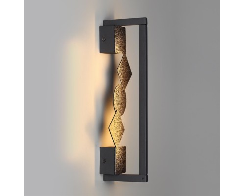 6692/7WL HIGHTECH ODL_EX24 017 Настенный светильник черный/фактура crack ice/металл/акрил поворотный на 360° IP20 LED 7W 184Лм 3000K GEOS