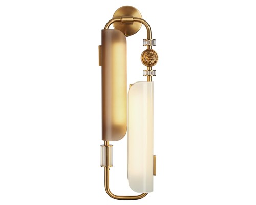 5467/10WL MODERN ODL_EX26 049 белый/коричневый/античная бронза/металл/стекло/декор металл Бра LED 10W (5W*2) 2700K LION