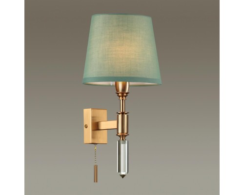 4887/1W MODERN ODL_EX22 53 бронзовый/зеленый/абажур ткань Бра с выкл. E14 1*40W LONDON