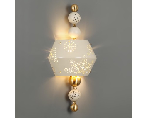 5444/1WA PENDANT ODL_EX26 031 бежевый/античная бронза/металл/керамика Бра E14 2*40W KARELIA