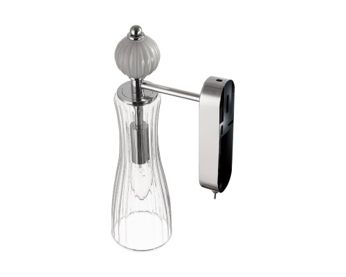 8269/1W NEOCLASSI хром/серый/прозрачный, металл/керамика/стекло Бра Е14 1*40W 220V EMILY