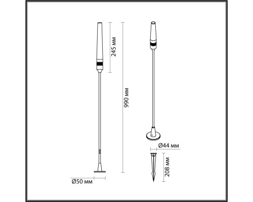 7020/4GA NATURE ODL25 Ландшафтный светильник 990мм металл/акрил IP65 LED 4W CRI 90 3000K 24V CANNA  (нужен драйвер 357781/357782)