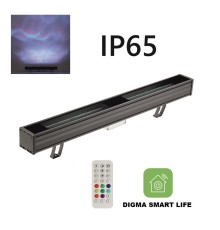 7186/80FL HIGHTECH ODL27 Напольный переносной светильник  черный/прозрачный/стекло/металл IP65 LED 80W RGBW 90°  220V WATERFALL