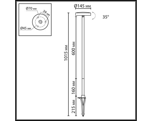 7189/6GLA NATURE ODL26 Ландшафтный светильник поворотн. черный/металл IP65 LED 6W 3000K 110° 220V-240V DISC