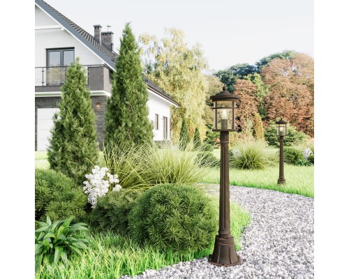 Фонарь уличный Odeon Light 4044/1F Virta черный/патина