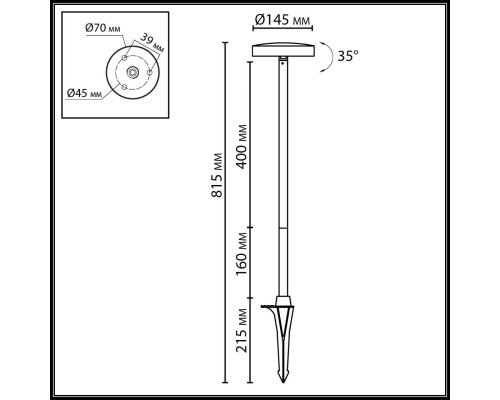 7189/6GL NATURE ODL26 Ландшафтный светильник поворотн. черный/металл IP65 LED 6W 3000K 110°  220V-240V DISC