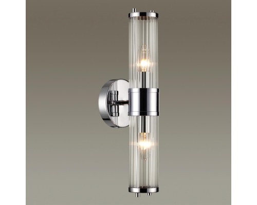 4945/2W DROPS ODL22 553 хром/прозрачный/стекло Настенный светильник E14 1*40W IP44  KEPA