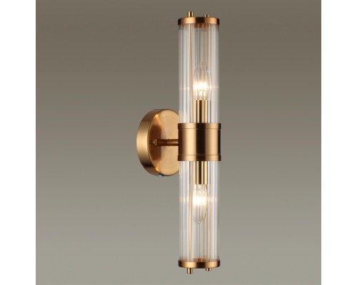 4946/2W DROPS ODL22 553 бронзовый/прозрачный/стекло Настенный светильник E14 1*40W IP44   KEPA