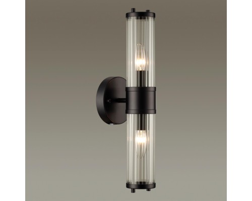 4944/2W DROPS ODL22 553 черный/прозрачный/стекло Настенный светильник E14 1*40W IP44  KEPA