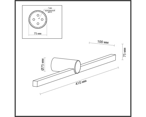 6624/8WL HIGHTECH ODL24 601 белый/металл/акрил Настенный светильник IP54 LED 8W 4000K 220V ABRI