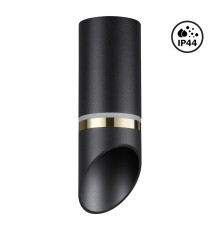 370905 OVER NT22 черный/золото Светильник накладной влагозащищенный IP44 GU10 9W 220V DELTA