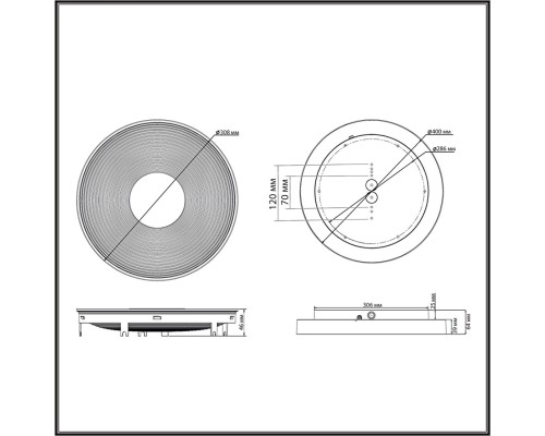 7753/25L MITRA LED SN 093 Светильник пластик/белый/черный/золотой LED 25Вт 4000K D400 IP54 QUANTUM
