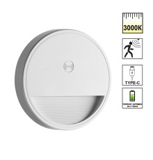 359707 OVER NT25 434 белый Светильник накладной сенсорный для лестниц IP20 LED 0.4W 3000К 1000mAh Li-ion, 5V VESPERA