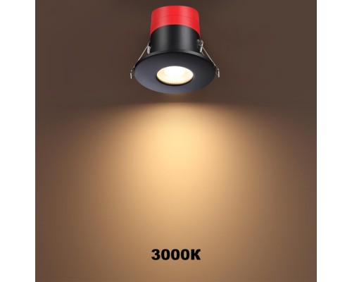 358638 SPOT NT21 201 черный Светильник встраиваемый светодиодный диммируемый, смена цв. температуры IP65 LED 3000К\4000К\5000К 8W 220V REGEN