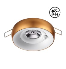 370800 SPOT NT21 249 белый/матовое золото Светильник встраиваемый влагозащищенный IP44 GU10 50W 220V WATER