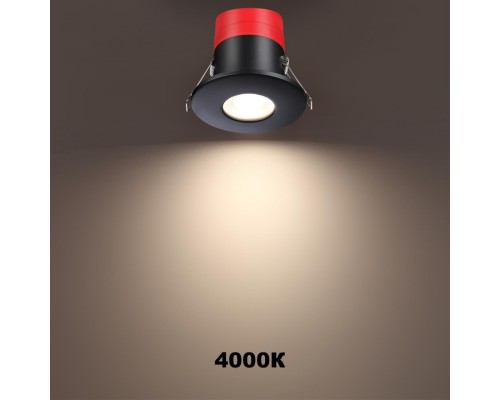 358638 SPOT NT21 201 черный Светильник встраиваемый светодиодный диммируемый, смена цв. температуры IP65 LED 3000К\4000К\5000К 8W 220V REGEN