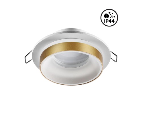 370783 SPOT NT21 246 белый/золото Светильник встраиваемый влагозащищенный IP44 GU10 9W 220V WATER