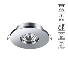 370802 SPOT NT22 хром Светильник встраиваемый влагозащищенный IP44 GU10 50W 220V AQUA