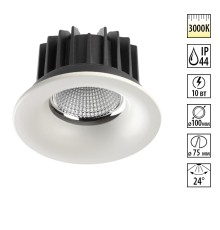 Встраиваемый светодиодный светильник Novotech Drum 357602 белый 10 Вт 100-265V IP44 3000K