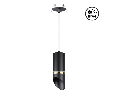 370907 SPOT NT22 черный/золото Светильник встраиваемый влагозащищенный IP44 GU10 9W 220V DELTA