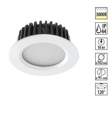 Встраиваемый светодиодный светильник Novotech Drum 357600 белый 10 Вт 100-265V IP44 3000K