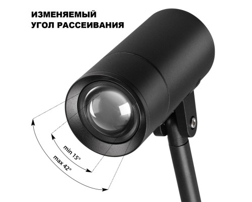 359713 STREET NT25 788 черный Светильник грунтовый с переключ. цв. температуры и мощности IP65 LED 3/6/9W 85-265V 2700К\3200К\4000К LANDSCAPE