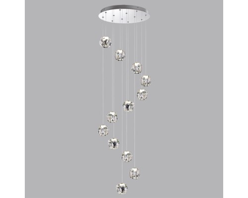 5084/60L L-VISION  хром/прозрачный/металл/акрил Люстра каскадная LED 60W 4000K 3000lm JEMSTONE