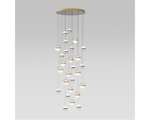 5037/232L L-VISION ODL24 000 ант.бронза/никель/прозрачн/молочный/металл/акрил Люстра каскадная LED 232W 4000K 11250лм RONI