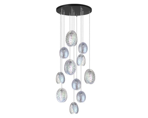 5039/11 MODERN ODL24 297 черный/перламутровый/металл/стекло Люстра каскадная G9 11*40W MUSSELS