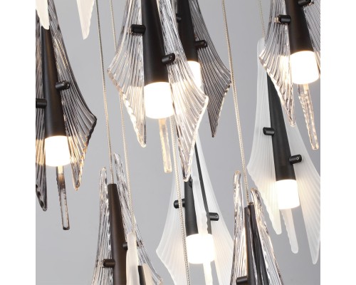 5442/69L L-VISION ODL_EX26 черный/бел.матовый/прозрачн./дымчатый/металл/стекло/акрил Люстра каскадная LED 69W (12*5.75W) 3000K 5490Лм AFALINA