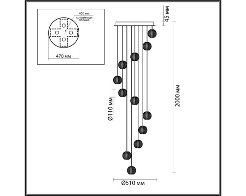 5007/56L L-VISION ODL24 459 хром/металл/акрил Люстра LED 56W 4000K 4711лм CRYSTAL